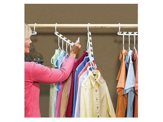 Set 8 Hanger Organizers Zola Plastic White 5 Places