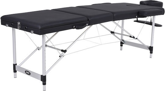 Mobiak Aluminum Portable/Folding Black Massage and Physiotherapy Bed 180x60cm