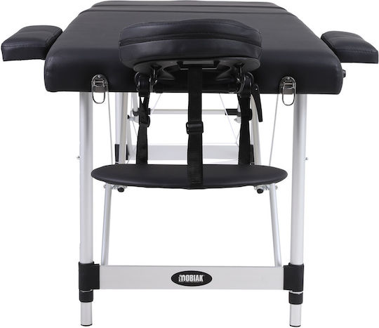 Mobiak Aluminum Portable/Folding Black Massage and Physiotherapy Bed 180x60cm