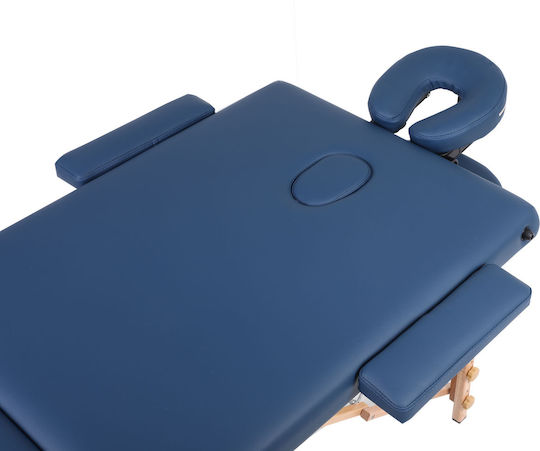 Mobiak Wooden Folding Blue Massage and Physiotherapy Bed 185x70cm