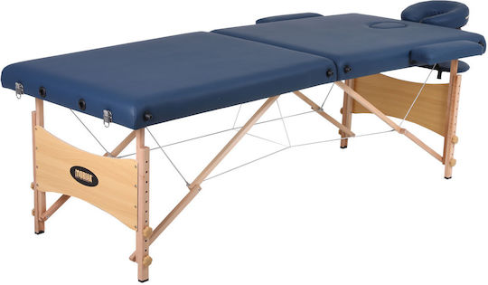 Mobiak Wooden Folding Blue Massage and Physiotherapy Bed 185x70cm