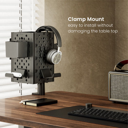 Brateck Hps06-3b Desk Mounted Headphone Stand Black