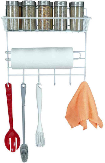 Uncle George Wall Mounted Metallic White Paper Towel Holder 30x14x29cm