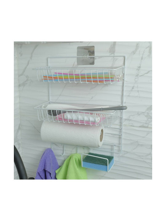 Uncle George Wall Mounted Metal Paper Towel Holder White 30x13x40cm