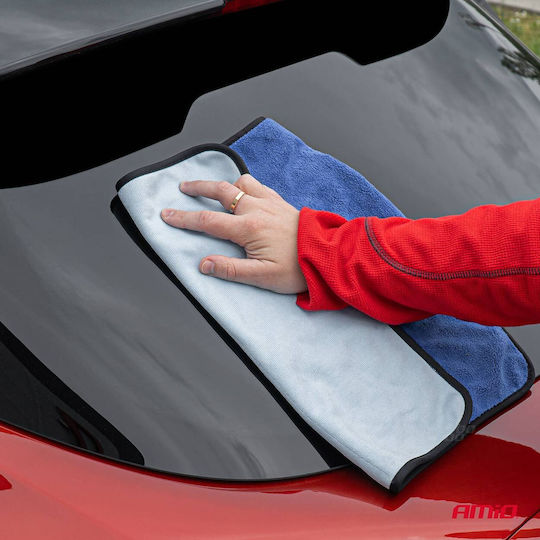 AMiO Tücher Mikrofaser Reinigung / Trocknen für Windows Auto 630gsm Blau 40x30cm 2Stück