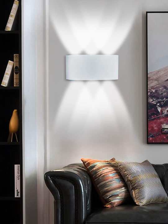 Powertech Wandmontierte Außenleuchte LED IP65 6W mit Natürliches Weiß Licht 17x8x4εκ.