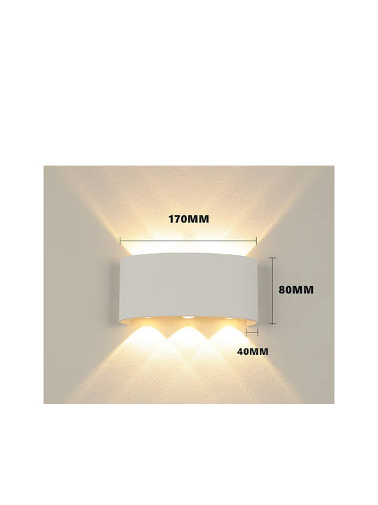 Powertech Wandmontierte Außenleuchte LED IP65 6W mit Natürliches Weiß Licht 17x8x4εκ.