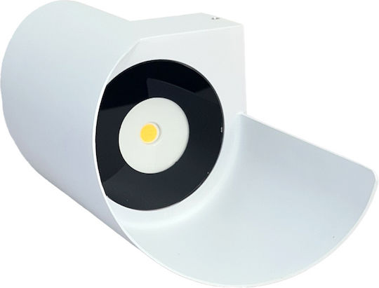 Powertech Стенно Външно Спот Осветление LED IP65 10W с Студено бяло Светлина 10x10x28εκ.