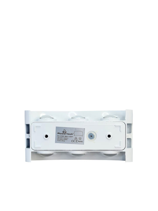 Powertech Wandmontierte Außenleuchte LED IP65 6W mit Natürliches Weiß Licht 17x8x4εκ.