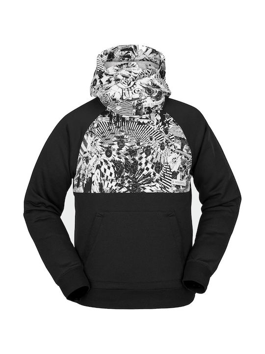 Volcom Snow Hydro Riding Herren Sweatshirt mit Kapuze und Taschen Schwarz