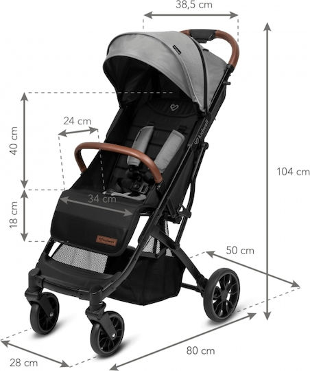 Kidwell Colmer Καρότσι Μωρού Kατάλληλο για Nεογέννητο Cool Grey 8kg