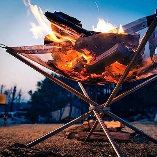 Portable Campfire Stand Zola Non-slip Edges Foldable 41.5x37 Cm Silver