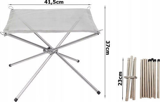Portable Campfire Stand Zola Non-slip Edges Foldable 41.5x37 Cm Silver