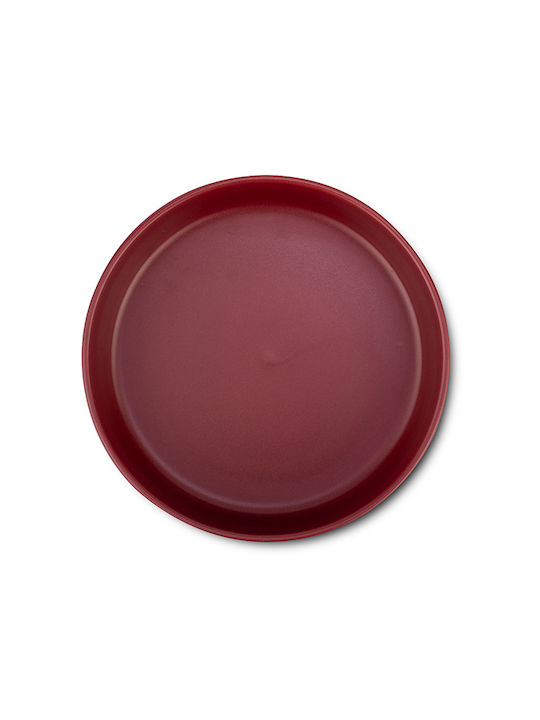 Nava Soho Plate Soup Ceramic Red with Diameter 21.5cm
