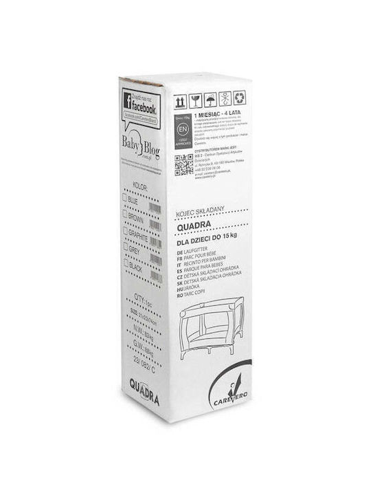 Caretero Quadra Парк с Матрак Black 82x82см