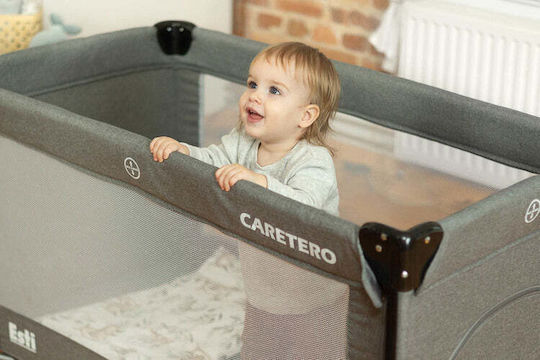 Caretero Esti Playpen 2 Levels with Mattress Black 126x65cm