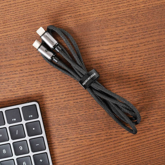 Spacecase Cl02 Cablu USB 2.0 USB-C Masculin - USB-C 60W Negru 2m 122092