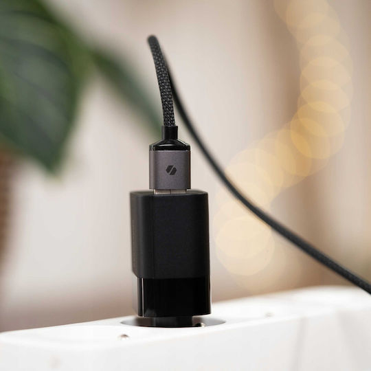 Spacecase Cl03 Редовна USB 2.0 Кабел USB-C мъжки - USB-A мъжки Черен 1м (122090)