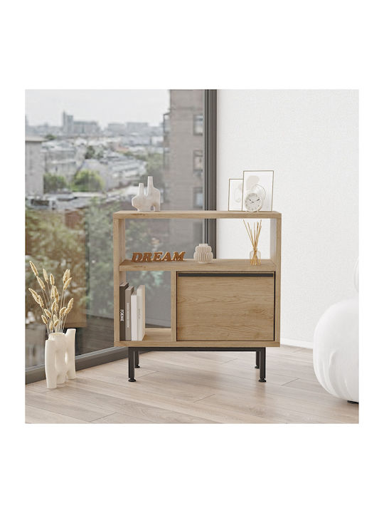 Rectangular Side Table Shaldon Wooden Natural M60xP25.5xH60cm