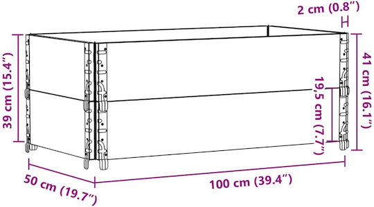 vidaXL Палетни яки 100смx50смx41см 2бр