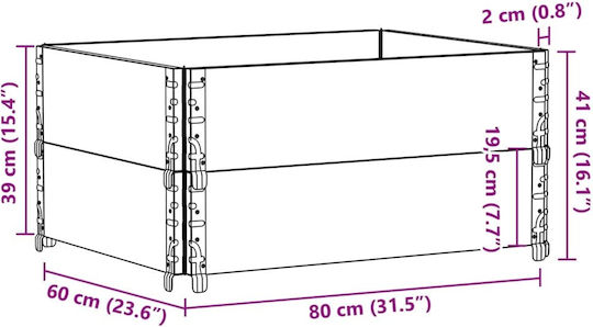 vidaXL Палетни яки 80смx60смx41см 2бр