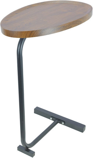 Oval Beistelltisch Holz Braun M45xL30xH62cm