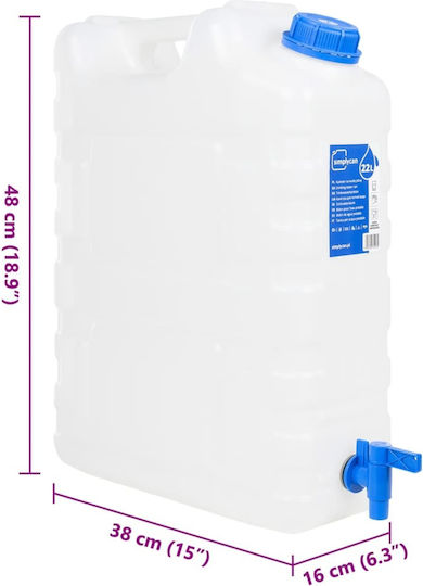 vidaXL Vertical Cylindrical Plastic Storage Tank 22lt for Water / Petroleum Blue