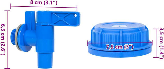 vidaXL Vertical Cylindrical Plastic Storage Tank 22lt for Water / Petroleum Blue