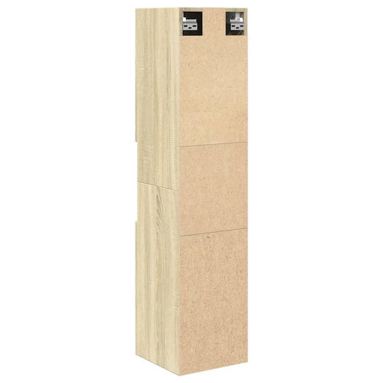 vidaXL Wall Hung Cabinet Bathroom Column Cabinet L30xD30xH130cm Sonoma
