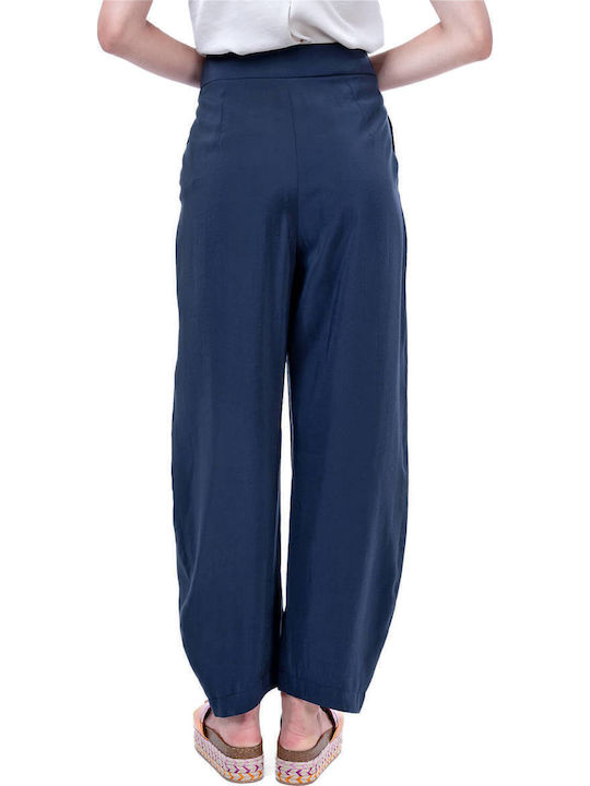 Emporio Armani Γυναικείο Υφασμάτινο Παντελόνι Regular Fit Μπλε