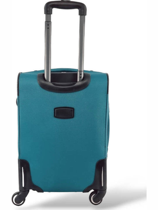 Playbags Fw877 Cabin Travel Suitcase Fabric Petrol with 4 Wheels Height 55cm