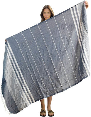 Esthisis Beach Towel Cotton Gray with Fringes 100x180cm.