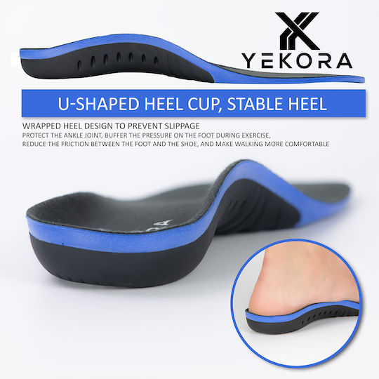 Yekora Foot Expert Анатомични Ортопедични Стелки за Обувки с Пяна с Памет 2 Броя