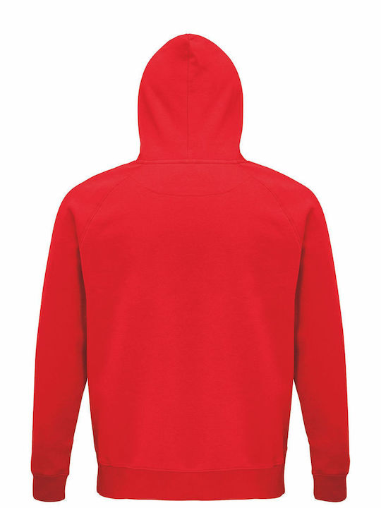 Hoodie Unisex Organic "ρόμπα Κάλτσα Πιτζάμα" Red