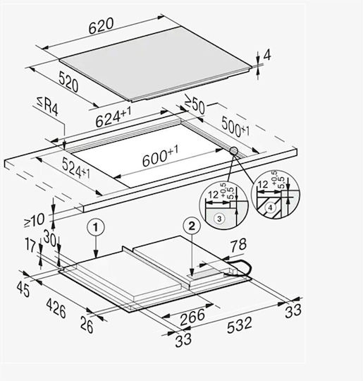 Miele Индукционен котлон Автономен 74x38εκ.