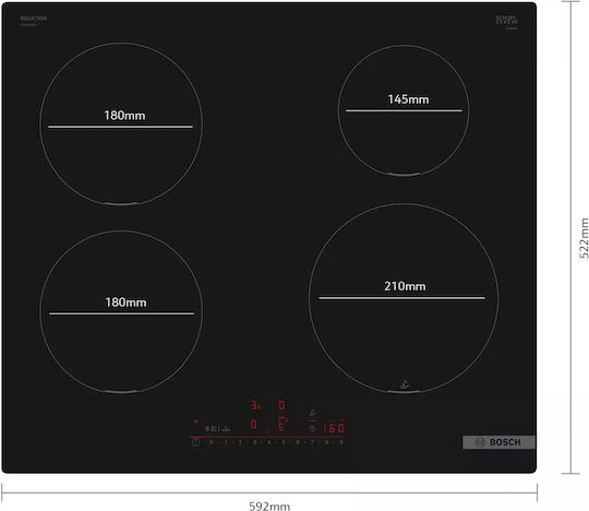 Bosch Smart Induction Cooktop Autonomous with Child Lock Function 59.2x52.2εκ.