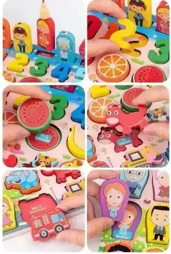 Marionette Wooden Toys Jucărie de Pescuit din Lemn pentru 36++ Luni
