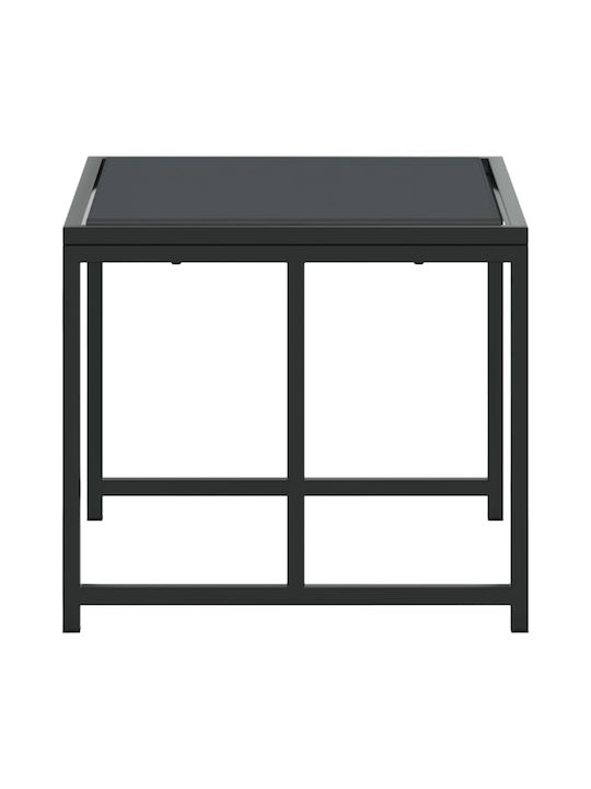 Metallic Garden Stool Cube Outdoor Black 4 Pieces 40x40x35cm