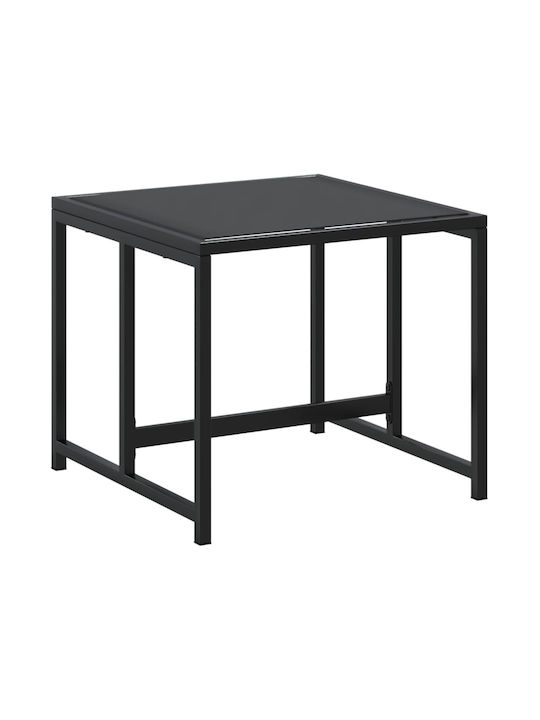 Metallic Garden Stool Cube Outdoor Black 4 Pieces 40x40x35cm