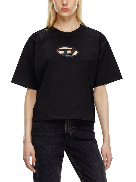 Diesel Damen Crop T-shirt Black