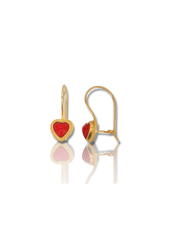 14k Gold Earrings with Heart Ø 7.0 mm (code N2850)