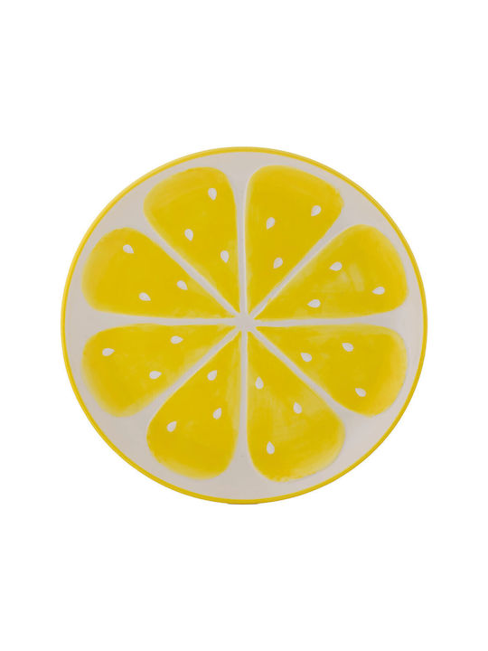 Typhoon Plate Shallow Ceramic Yellow with Diameter 28cm