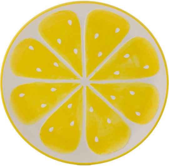 Typhoon Plate Shallow Ceramic Yellow with Diameter 28cm