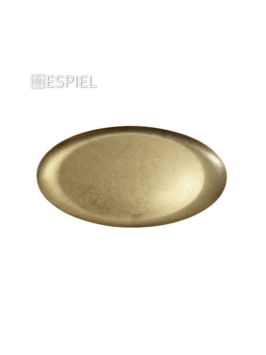 Espiel Snow Plate Shallow Oval Gold 22x22cm