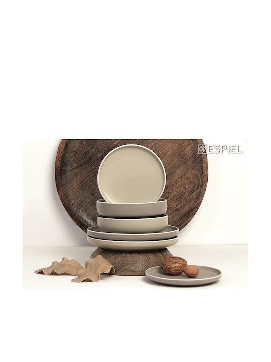 Espiel Mood Plate Soup Ceramic Gray with Diameter 20.3cm