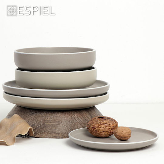 Espiel Mood Πιάτο Βαθύ Κεραμικό Γκρι με Διάμετρο 20.3cm