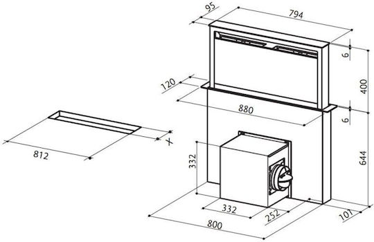 Faber The Fabula Plus 60 Μηχανισμός Απορρόφησης Ανακύκλωσης 60cm Μαύρος