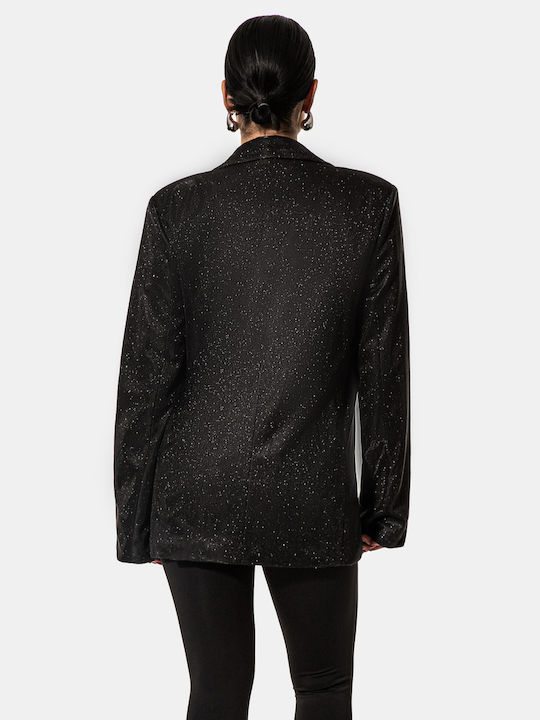 Glitter Effect Black Blazer