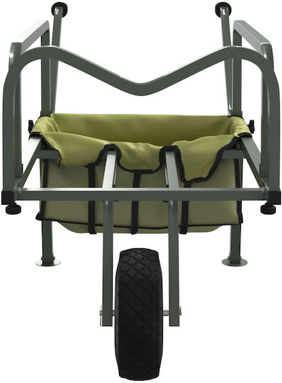 Fishing Trolley Wheels Green Steel Powder Coated 135-145 X 55 X 72 Cm