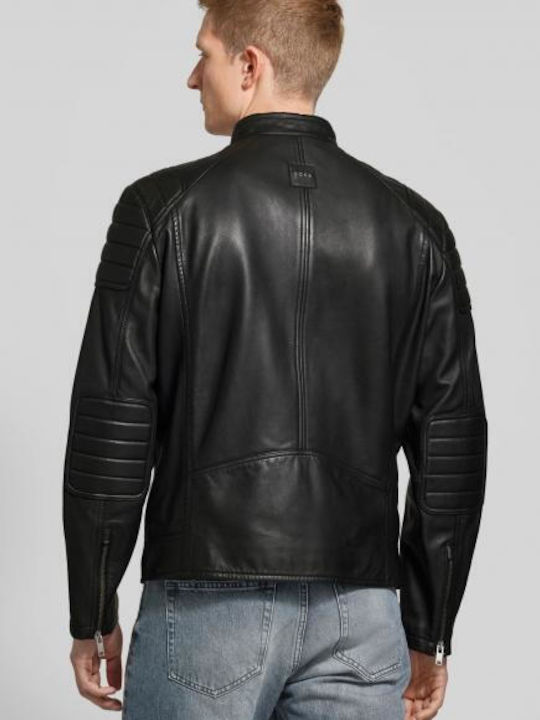 Hugo Boss Men's Leather Jacket Black